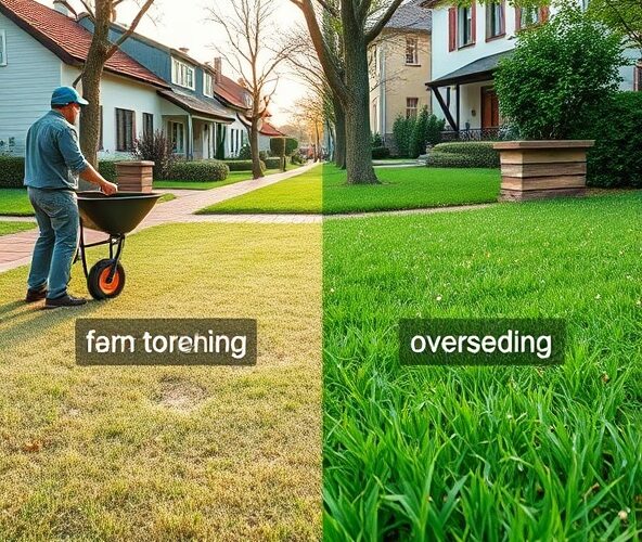 Piaskowanie trawników w Milanówku czy dosiew – co da gęstszą darń?