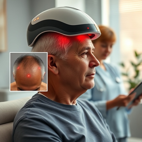 laserowy kask na porost włosów