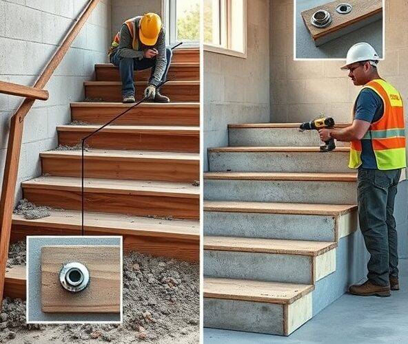 Jak uniknąć błędów przy montażu schodów drewnianych na beton?