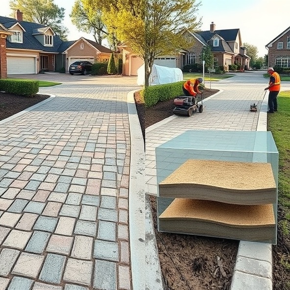 układanie kostki brukowej komorów