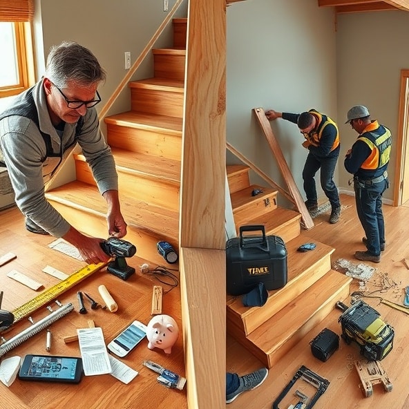 układanie schodów drewnianych