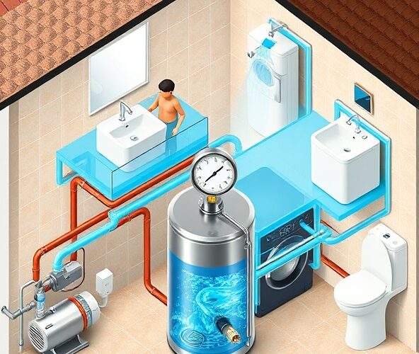 Czy kolektor ciśnieniowy 100l zapewni stabilne ciśnienie w instalacji wodnej domu jednorodzinnego z dwiema łazienkami?