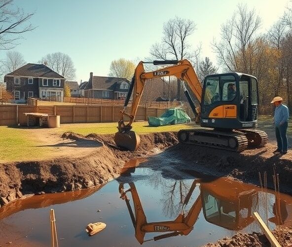 Jak zaplanować pogłębianie stawu koparką na własnej działce, żeby nie uszkodzić brzegów i nie przepłacić?
