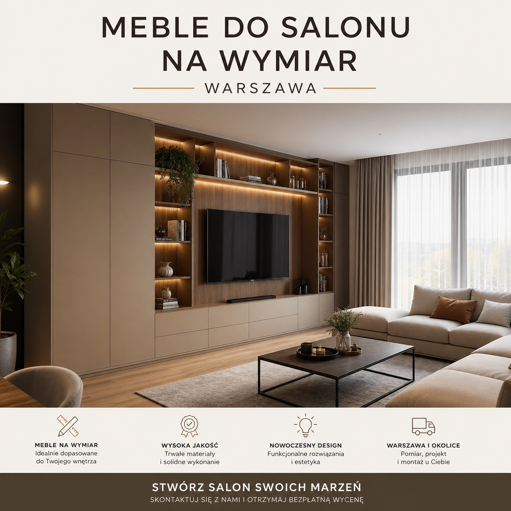 meble do salonu na wymiar warszawa